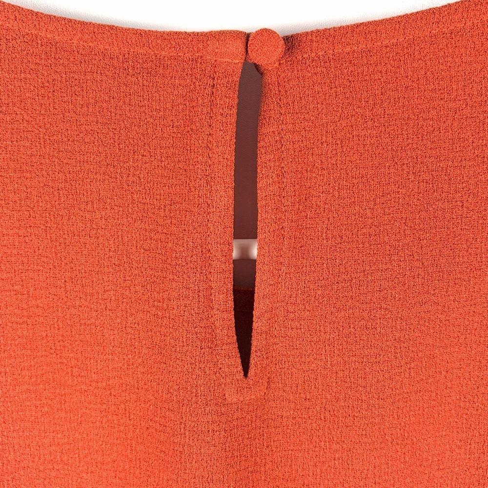 Madewell XS Orange Textured Flutter Sleeve Peplum Blouse Top - Picture 9 of 13